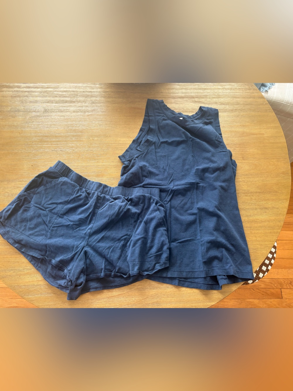 Stars Above Navy Blue Sleeveless Top and Short Pajama Set Size Small